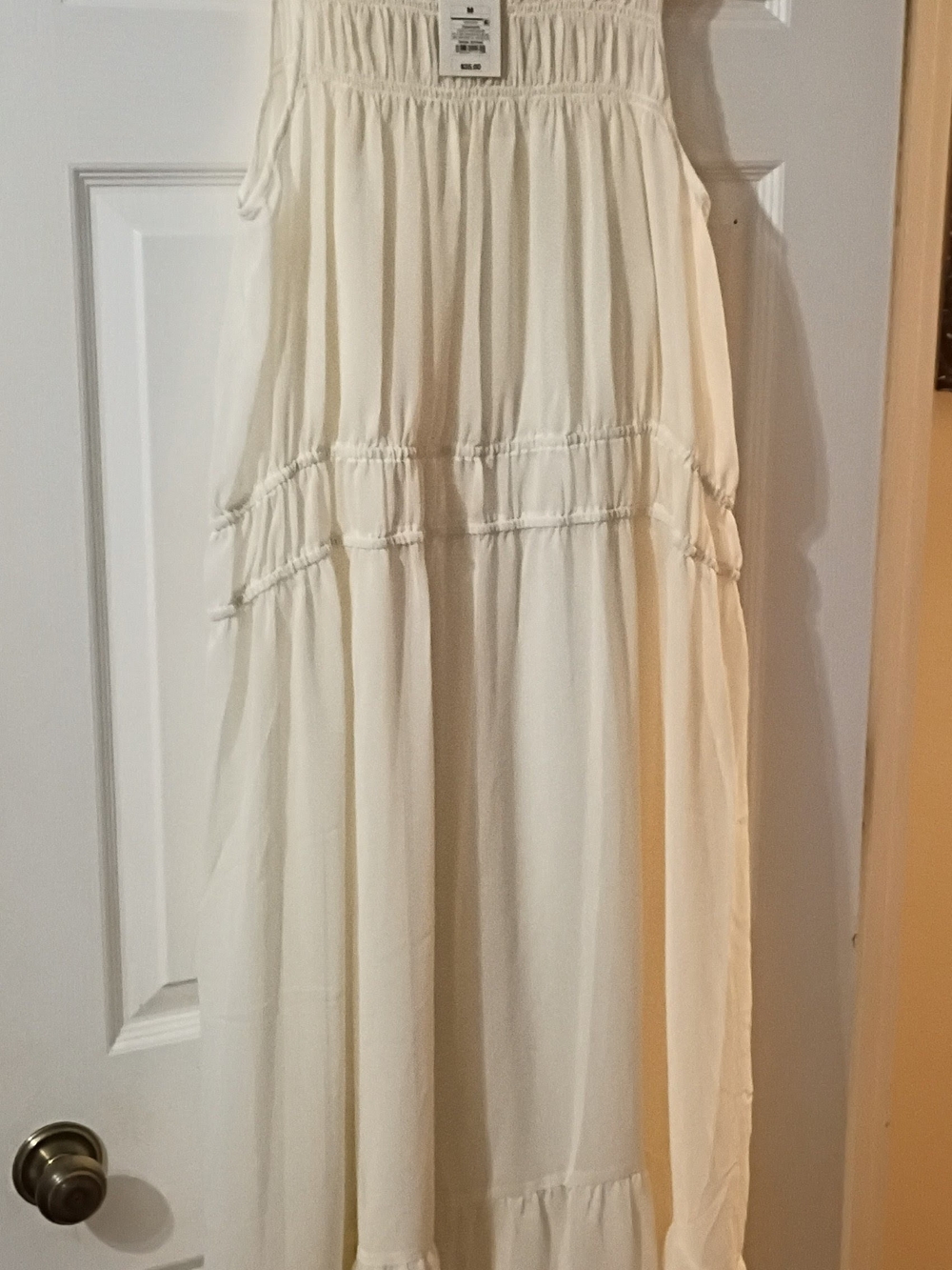 a new day Cream Maxi Dress with Smocked Bodice
